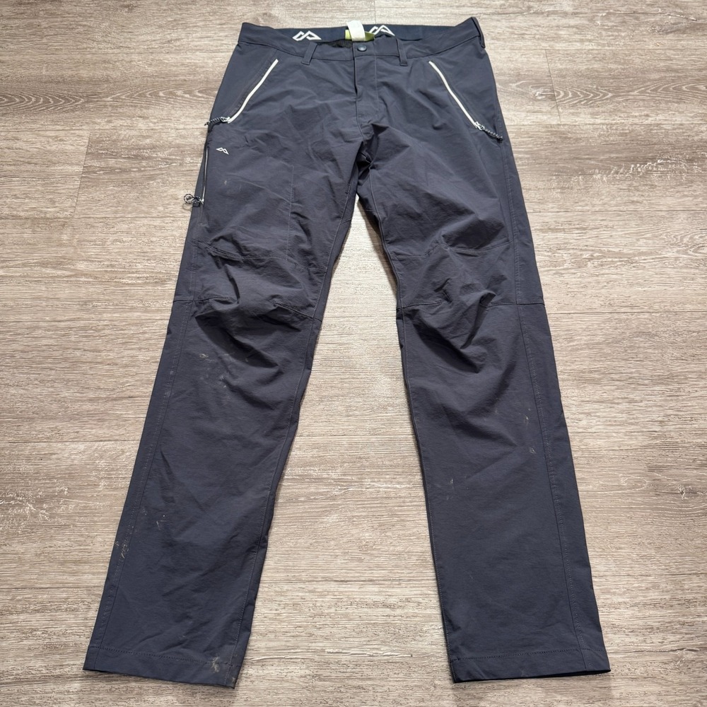 Kathmandu Pants Men Large Gray Outdoor Stretch Hiking‎ Nylon Zip Cargo 32x32